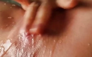 Close-up tiny pussy, huge squirt