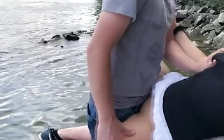 German Teen caught 3 times while fucking at the Danube